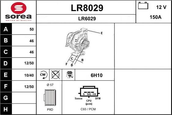 SNRA LR8029 - Ģenerators autodraugiem.lv