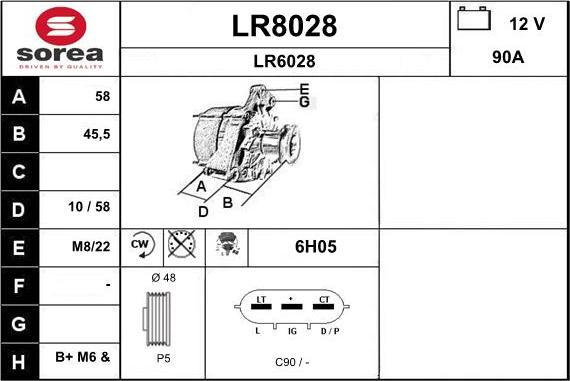 SNRA LR8028 - Ģenerators autodraugiem.lv