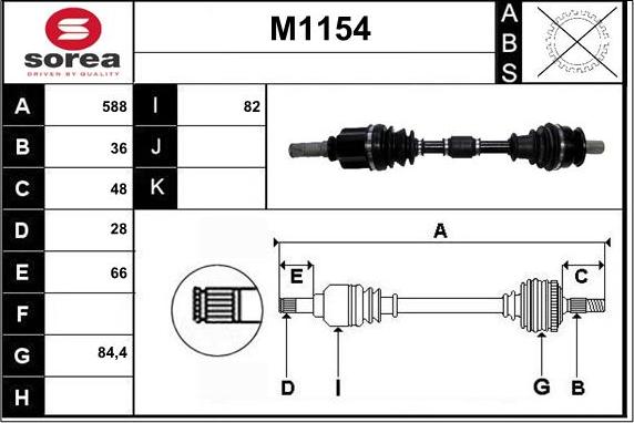 SNRA M1154 - Piedziņas vārpsta autodraugiem.lv