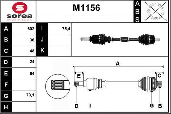 SNRA M1156 - Piedziņas vārpsta autodraugiem.lv