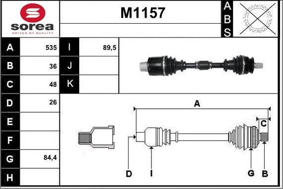 SNRA M1157 - Piedziņas vārpsta autodraugiem.lv