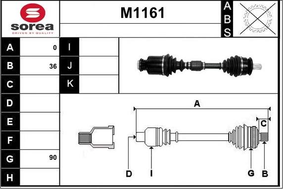 SNRA M1161 - Piedziņas vārpsta autodraugiem.lv