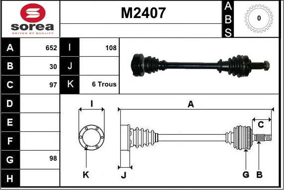 SNRA M2407 - Piedziņas vārpsta autodraugiem.lv