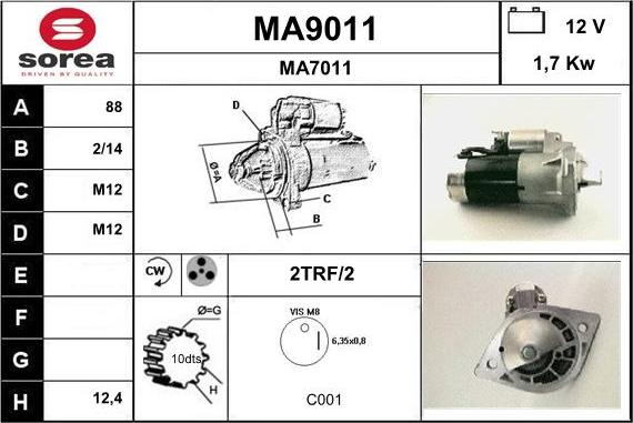 SNRA MA9011 - Starteris autodraugiem.lv