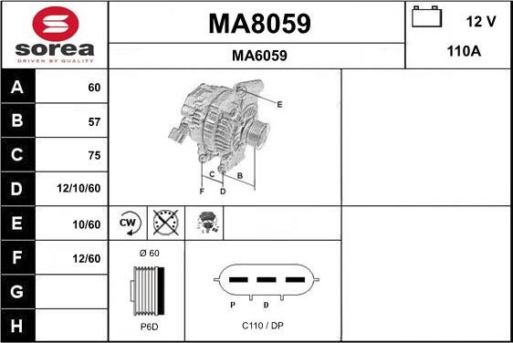 SNRA MA8059 - Ģenerators autodraugiem.lv