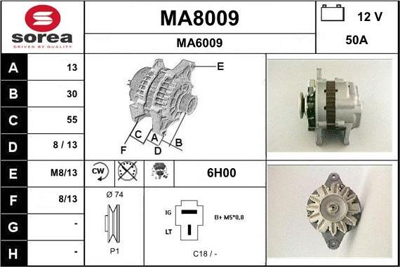 SNRA MA8009 - Ģenerators autodraugiem.lv