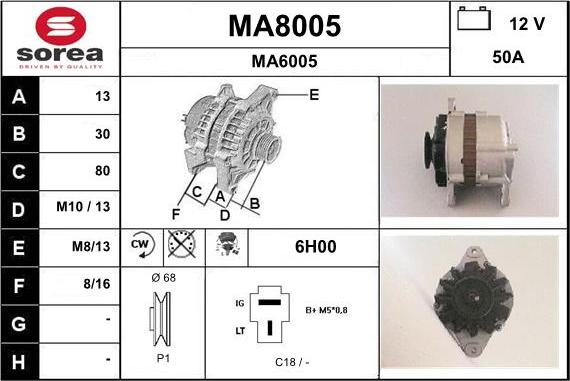 SNRA MA8005 - Ģenerators autodraugiem.lv