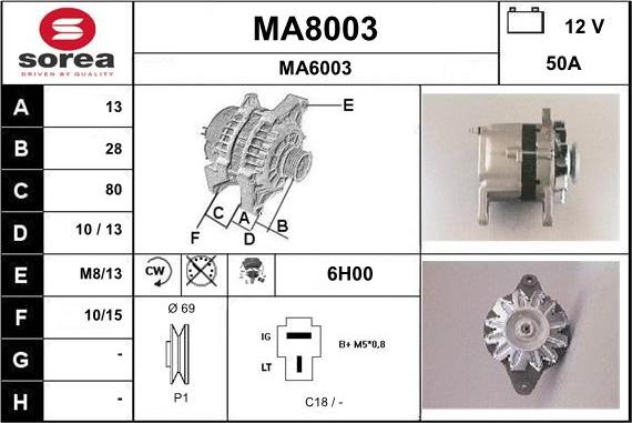 SNRA MA8003 - Ģenerators autodraugiem.lv