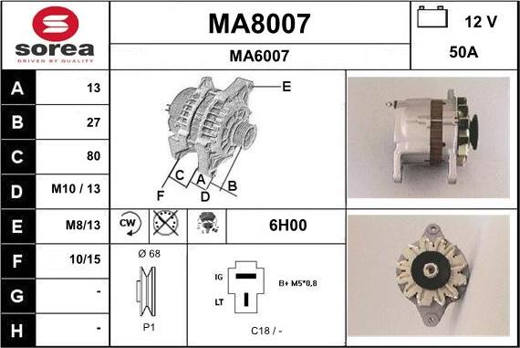 SNRA MA8007 - Ģenerators autodraugiem.lv