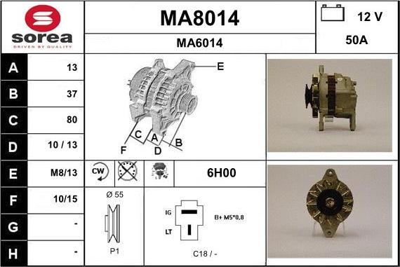 SNRA MA8014 - Ģenerators autodraugiem.lv