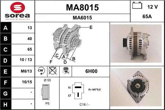 SNRA MA8015 - Ģenerators autodraugiem.lv