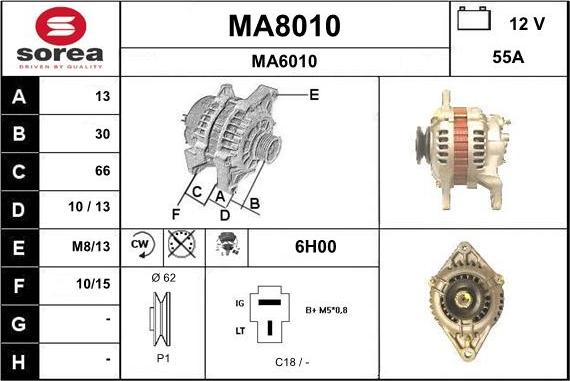 SNRA MA8010 - Ģenerators autodraugiem.lv