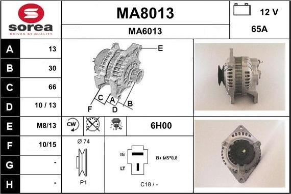SNRA MA8013 - Ģenerators autodraugiem.lv