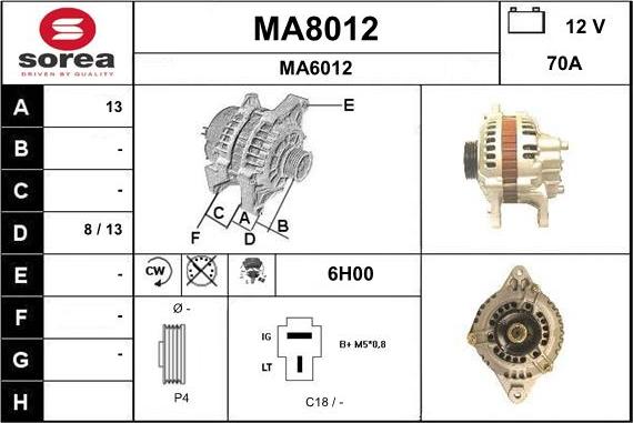 SNRA MA8012 - Ģenerators autodraugiem.lv