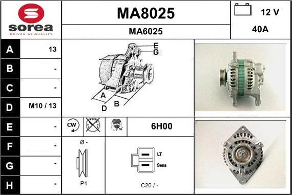 SNRA MA8025 - Ģenerators autodraugiem.lv