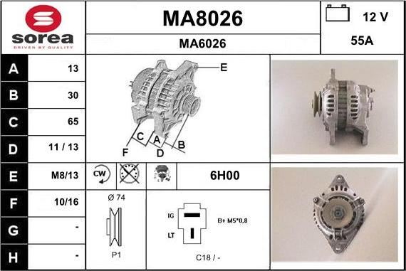 SNRA MA8026 - Ģenerators autodraugiem.lv