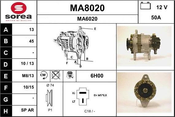 SNRA MA8020 - Ģenerators autodraugiem.lv