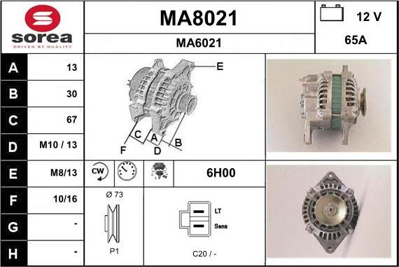 SNRA MA8021 - Ģenerators autodraugiem.lv