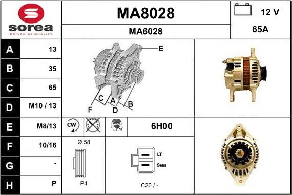 SNRA MA8028 - Ģenerators autodraugiem.lv