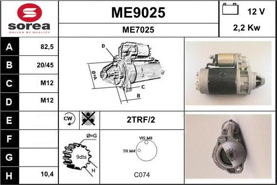 SNRA ME9025 - Starteris autodraugiem.lv