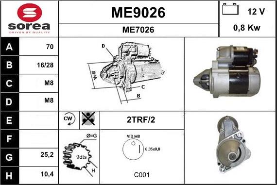 SNRA ME9026 - Starteris autodraugiem.lv