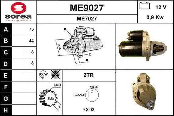 SNRA ME9027 - Starteris autodraugiem.lv