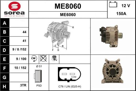 SNRA ME8060 - Ģenerators autodraugiem.lv