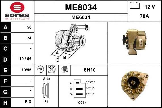 SNRA ME8034 - Ģenerators autodraugiem.lv