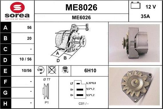 SNRA ME8026 - Ģenerators autodraugiem.lv