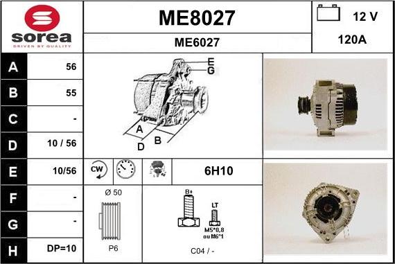 SNRA ME8027 - Ģenerators autodraugiem.lv