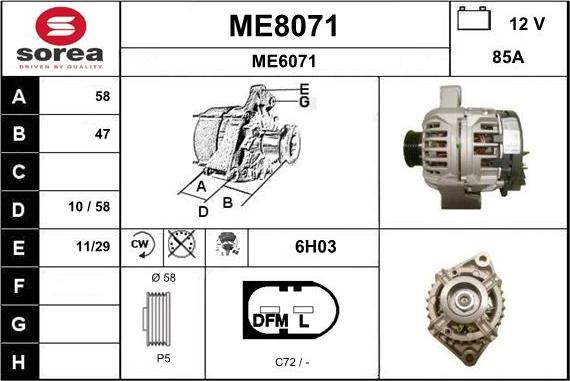 SNRA ME8071 - Ģenerators autodraugiem.lv