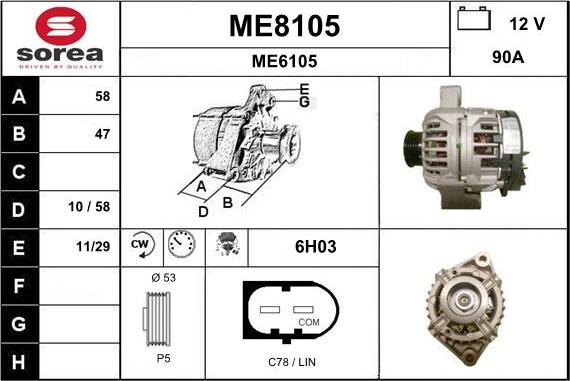 SNRA ME8105 - Ģenerators autodraugiem.lv