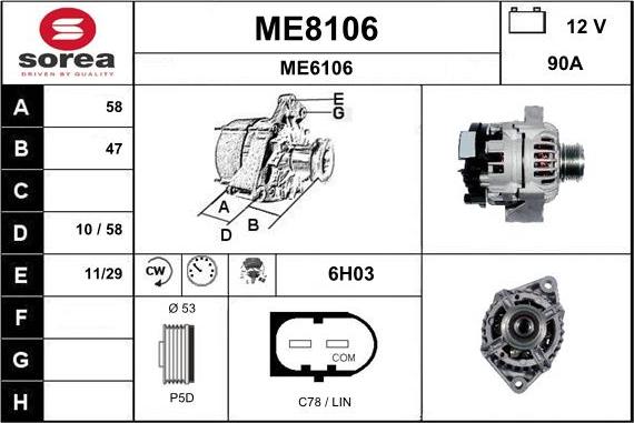 SNRA ME8106 - Ģenerators autodraugiem.lv