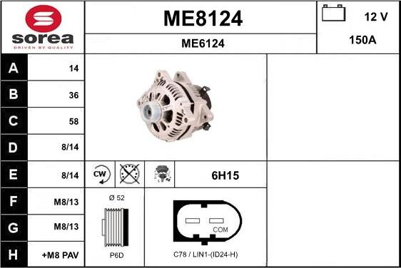 SNRA ME8124 - Ģenerators autodraugiem.lv