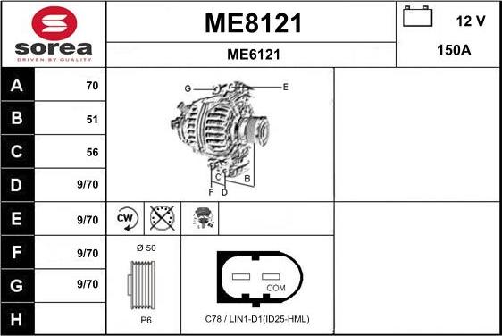 SNRA ME8121 - Ģenerators autodraugiem.lv