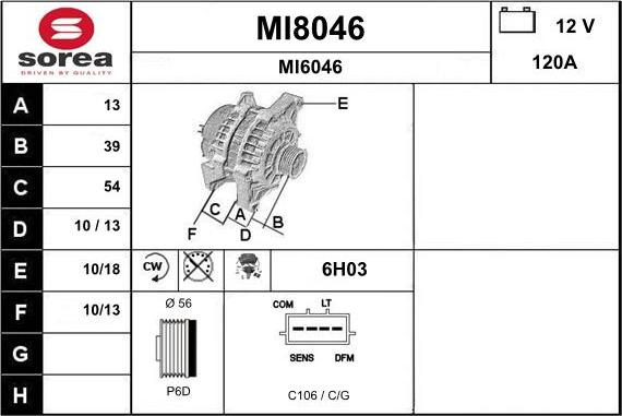 SNRA MI8046 - Ģenerators autodraugiem.lv