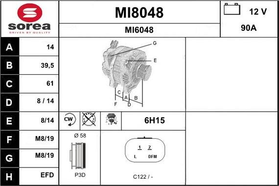 SNRA MI8048 - Ģenerators autodraugiem.lv