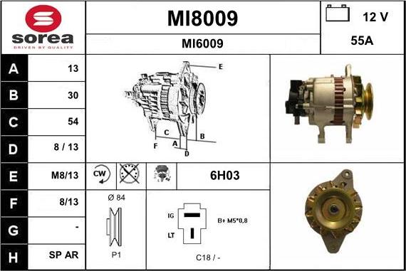 SNRA MI8009 - Ģenerators autodraugiem.lv