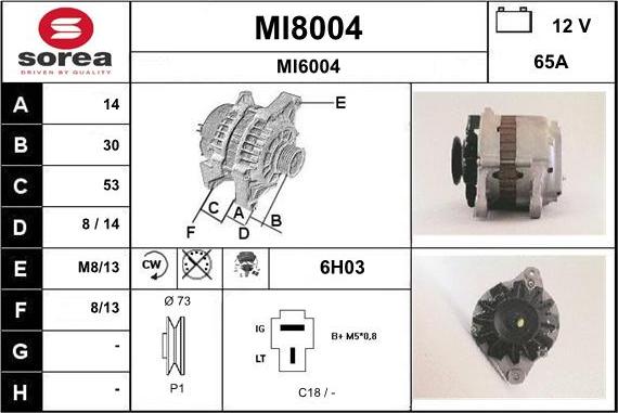 SNRA MI8004 - Ģenerators autodraugiem.lv