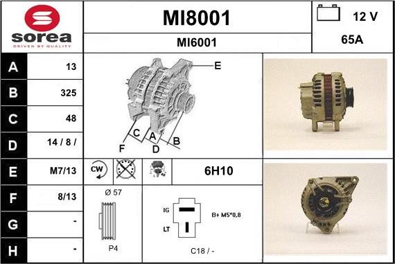 SNRA MI8001 - Ģenerators autodraugiem.lv