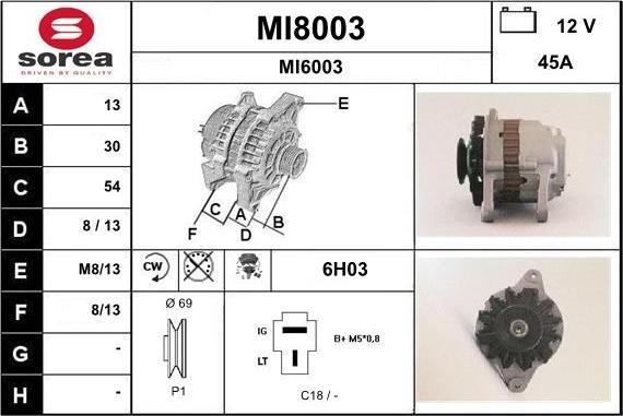 SNRA MI8003 - Ģenerators autodraugiem.lv
