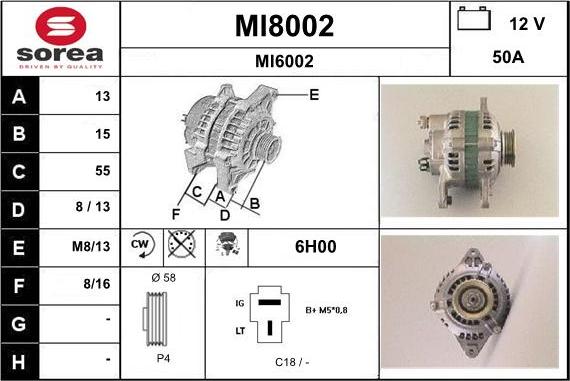 SNRA MI8002 - Ģenerators autodraugiem.lv