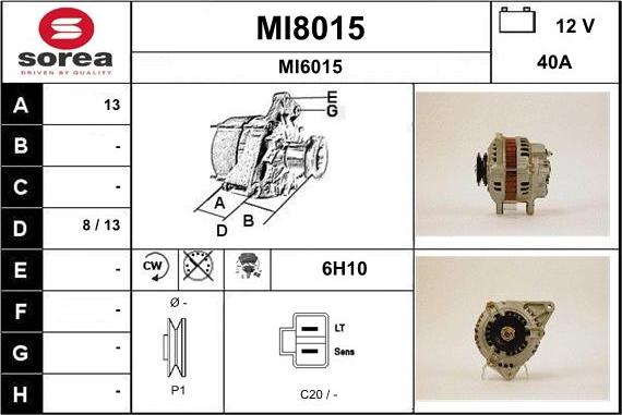 SNRA MI8015 - Ģenerators autodraugiem.lv