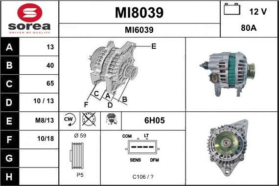 SNRA MI8039 - Ģenerators autodraugiem.lv