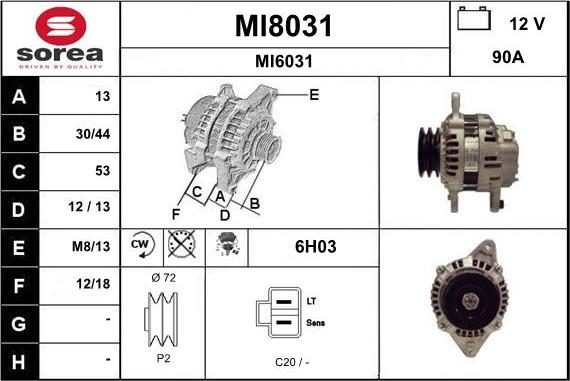 SNRA MI8031 - Ģenerators autodraugiem.lv