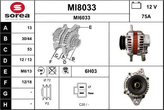 SNRA MI8033 - Ģenerators autodraugiem.lv