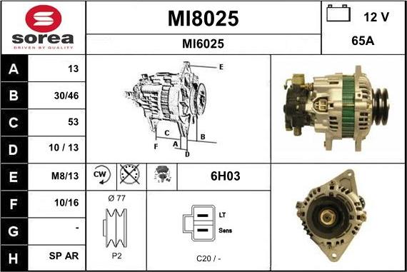 SNRA MI8025 - Ģenerators autodraugiem.lv