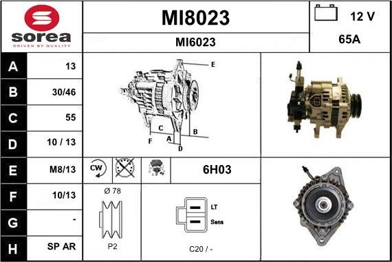 SNRA MI8023 - Ģenerators autodraugiem.lv