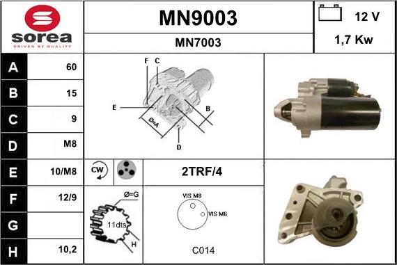 SNRA MN9003 - Starteris autodraugiem.lv