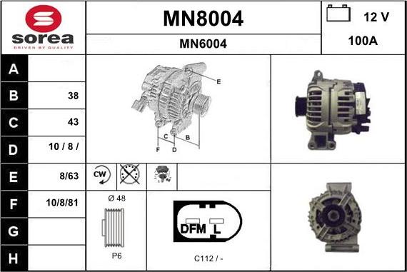 SNRA MN8004 - Ģenerators autodraugiem.lv